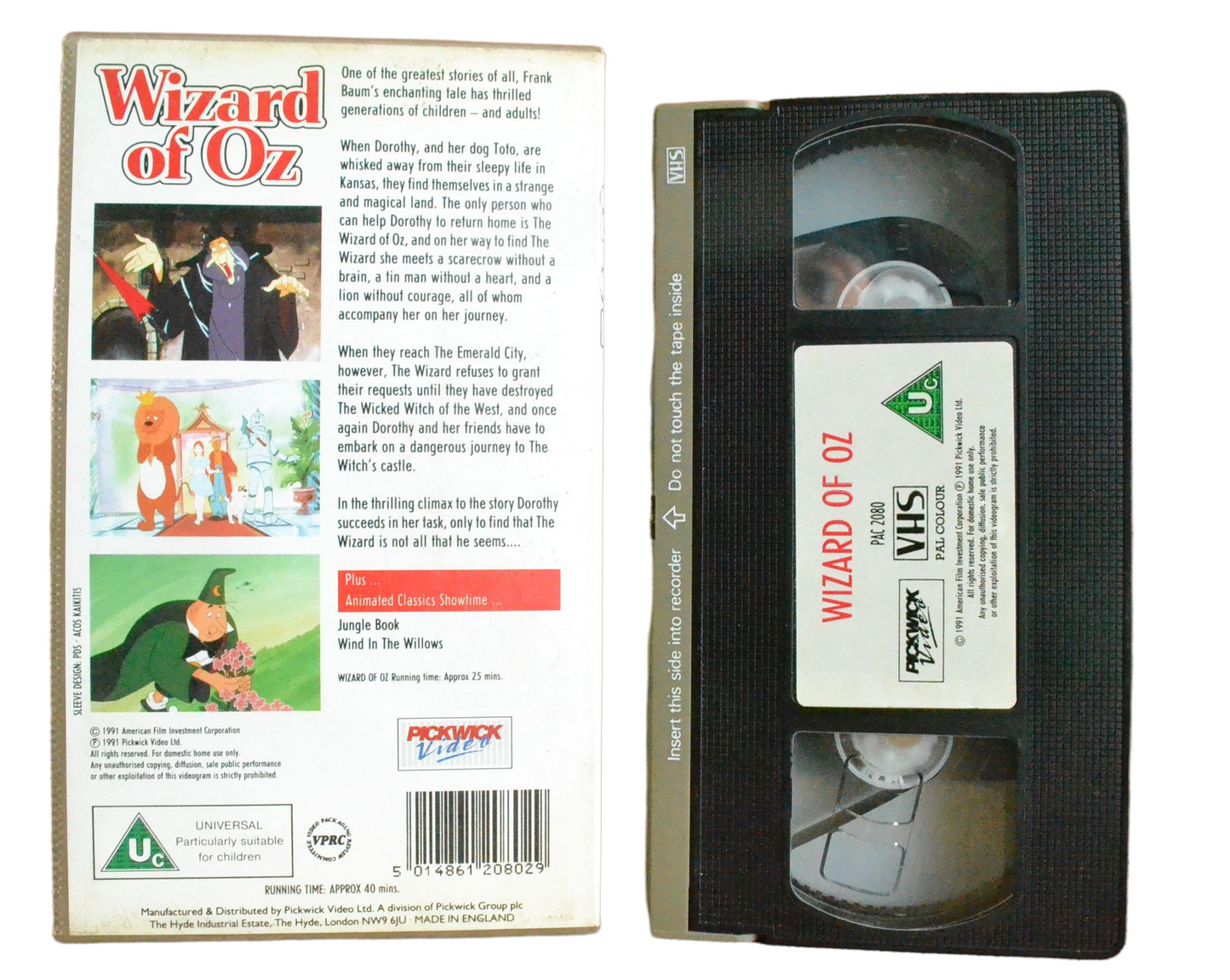 Wizard Of Oz - Pickwick Video - Children’s - Pal VHS-