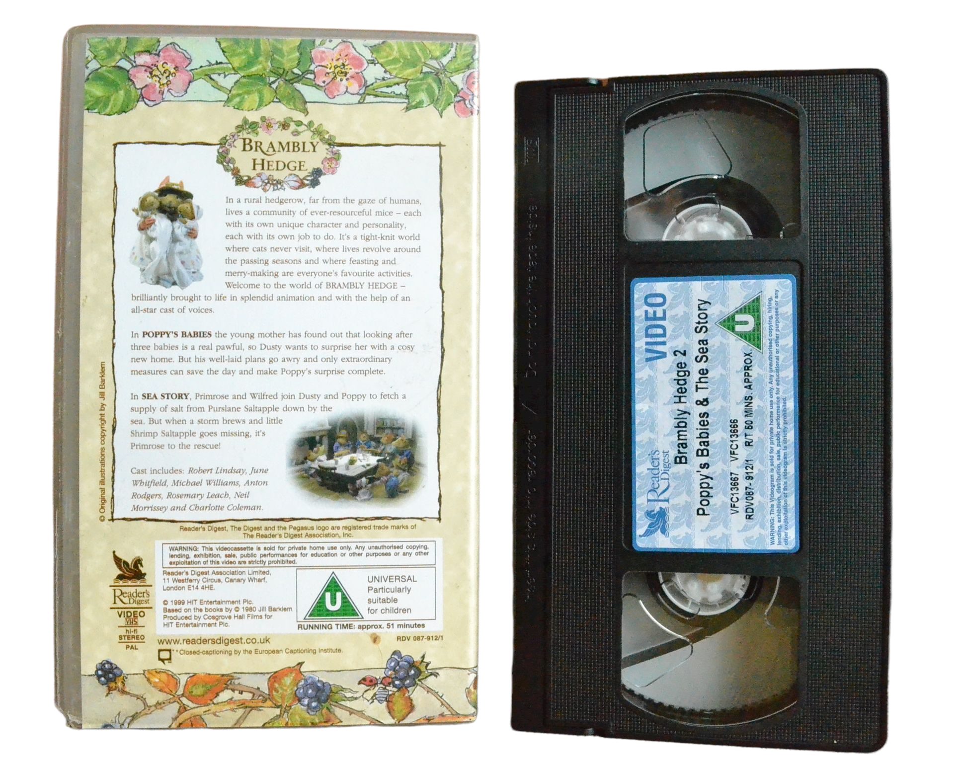 Brambly Hedge 2: Poppy's Babies & The Sea Story - Reader's Digest - Children’s - Pal VHS-