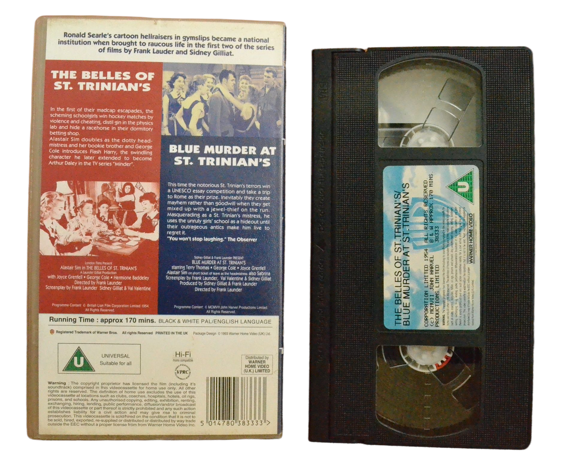 St. Trinians's the Double Trouble - Terry Thomas - Warner Home Video - Vintage - Pal VHS-