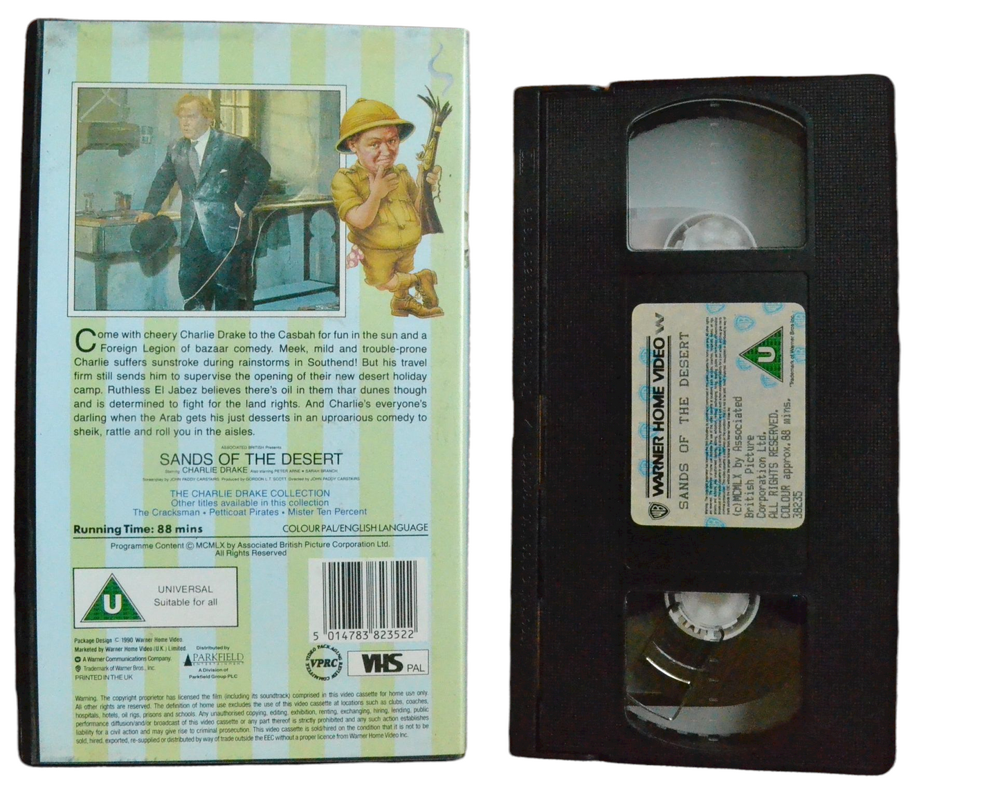 Sands Of The Desert - Charlie Drake - Warner Home Video - Vintage - Pal VHS-