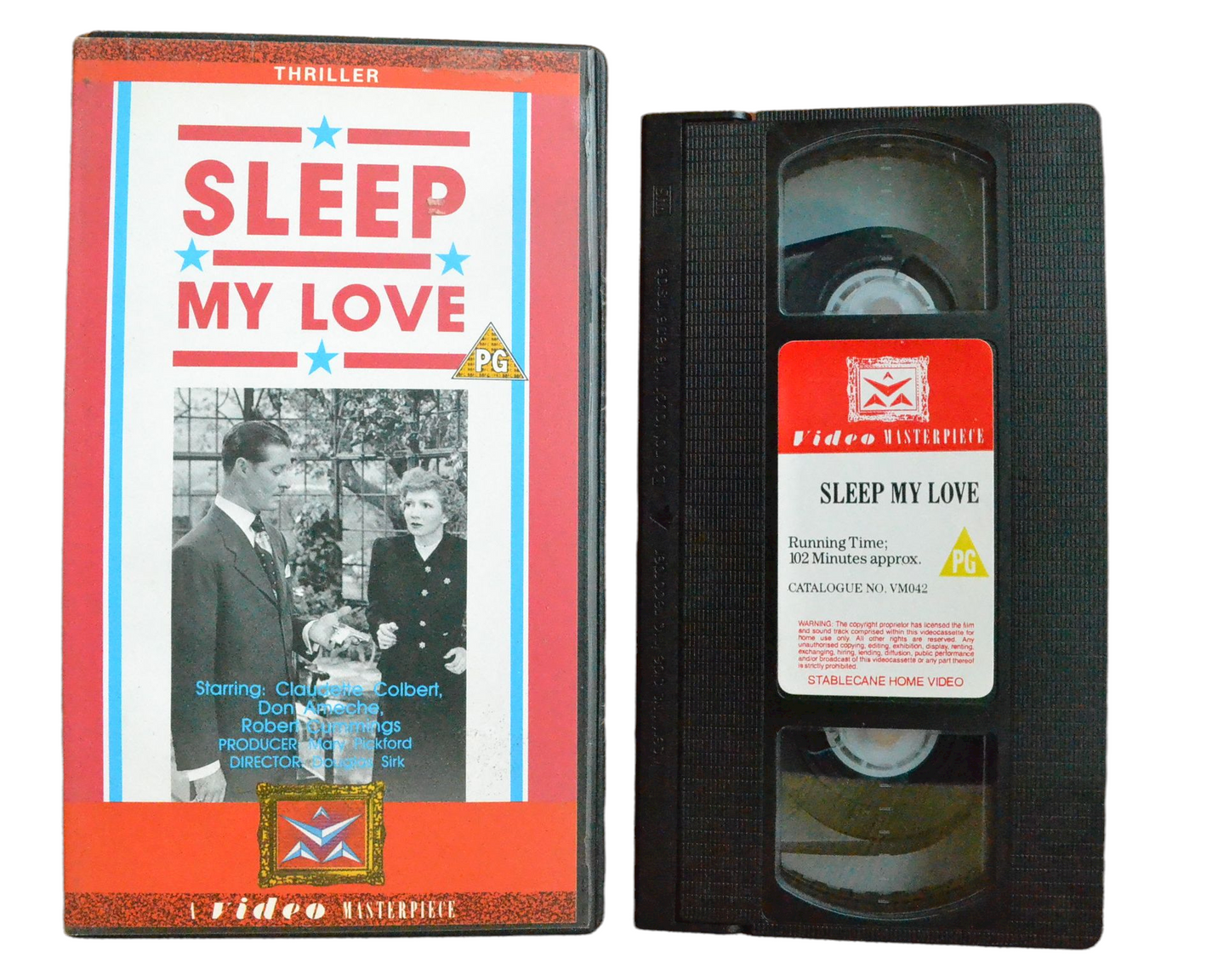 Sleep My Love - Claudette Colbert - Video Masterpiece - Vintage - Pal VHS-