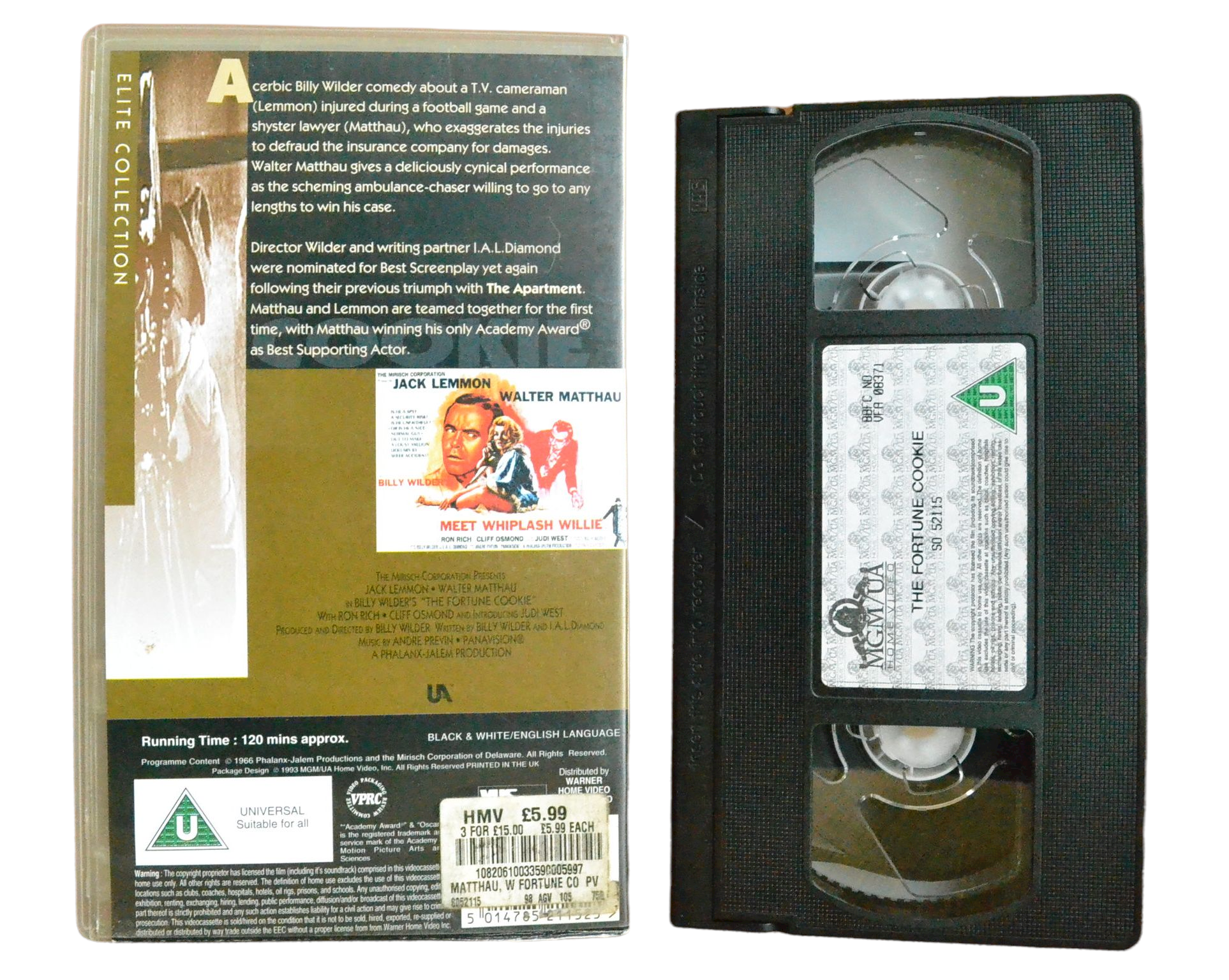 The Fortune Cookie - Jack Lemmon - Metro Goldwyn Mayer - Vintage - Pal VHS-