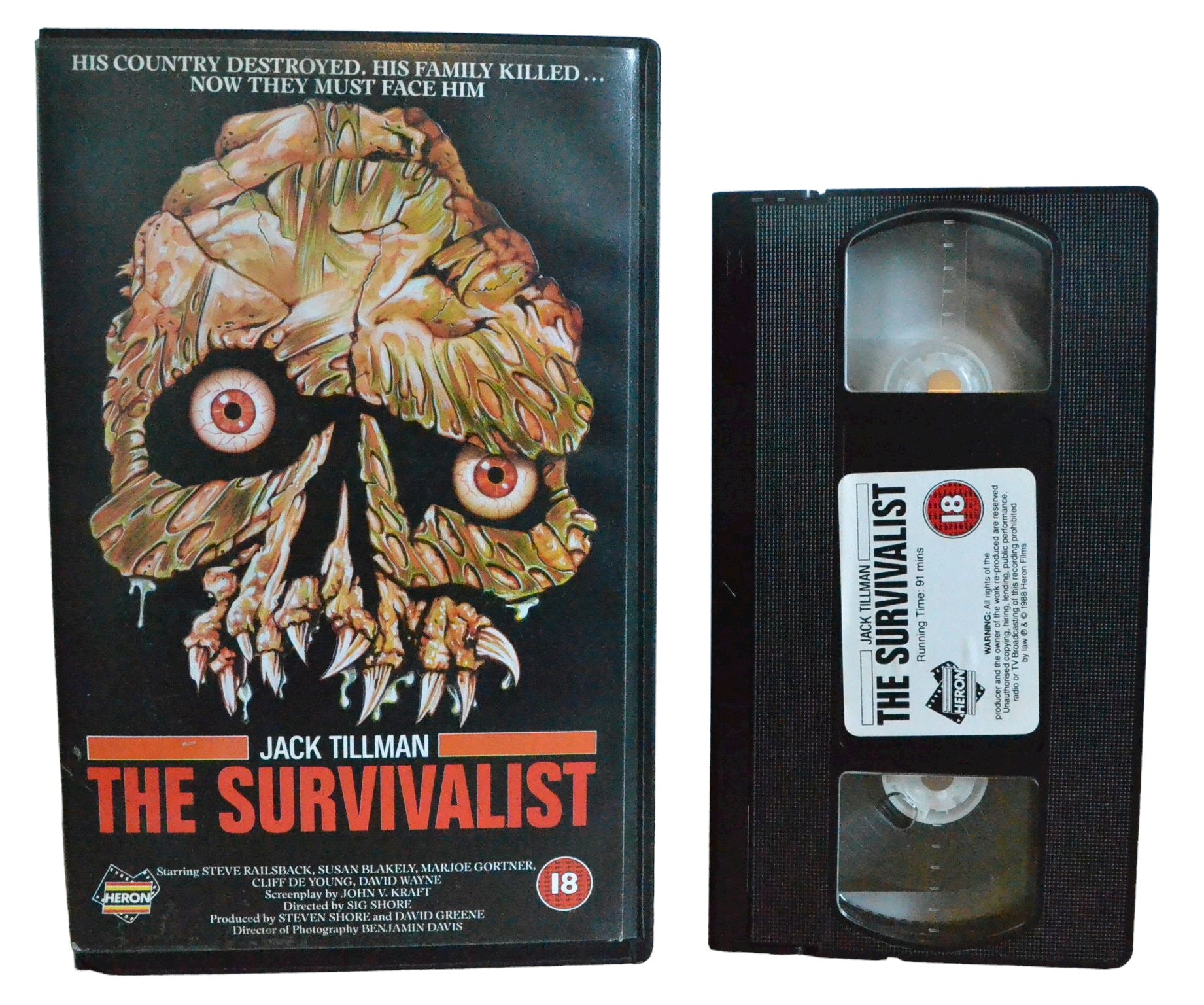 Jack Tillman - The Survivalist - Steve Railsback - Heron - Large Box - PAL - VHS-