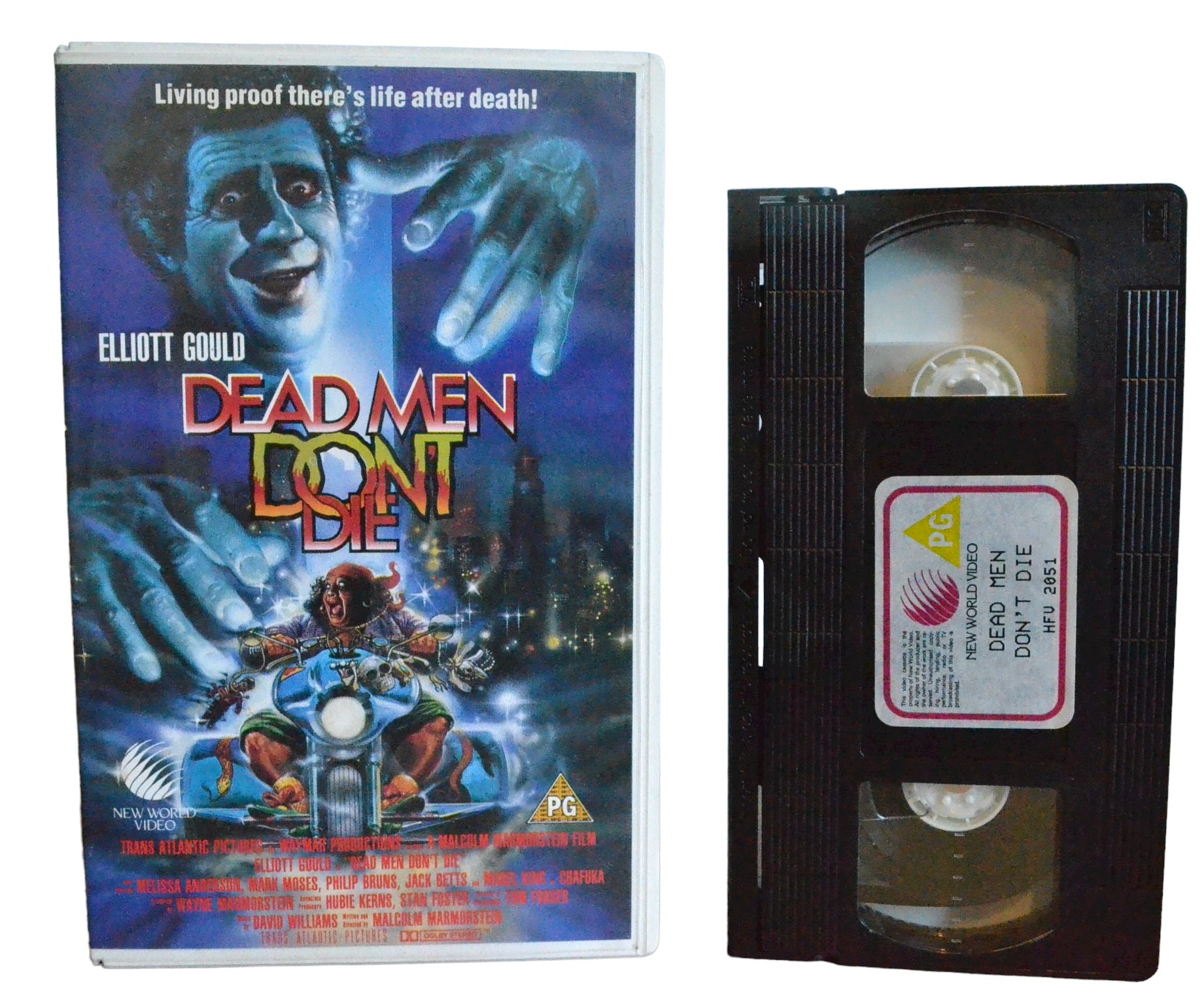 Dead Men Dont Die - Elliott Gould - New World Video - Large Box - PAL - VHS-