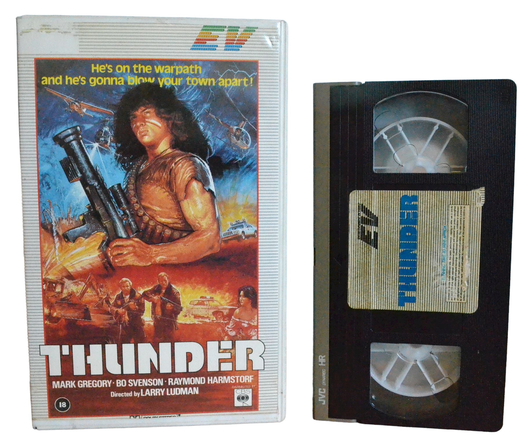 Thunder (He's On The Warpath) - Mark Gregory - Entertaiment In Video - Action - Large Box - Pal VHS-