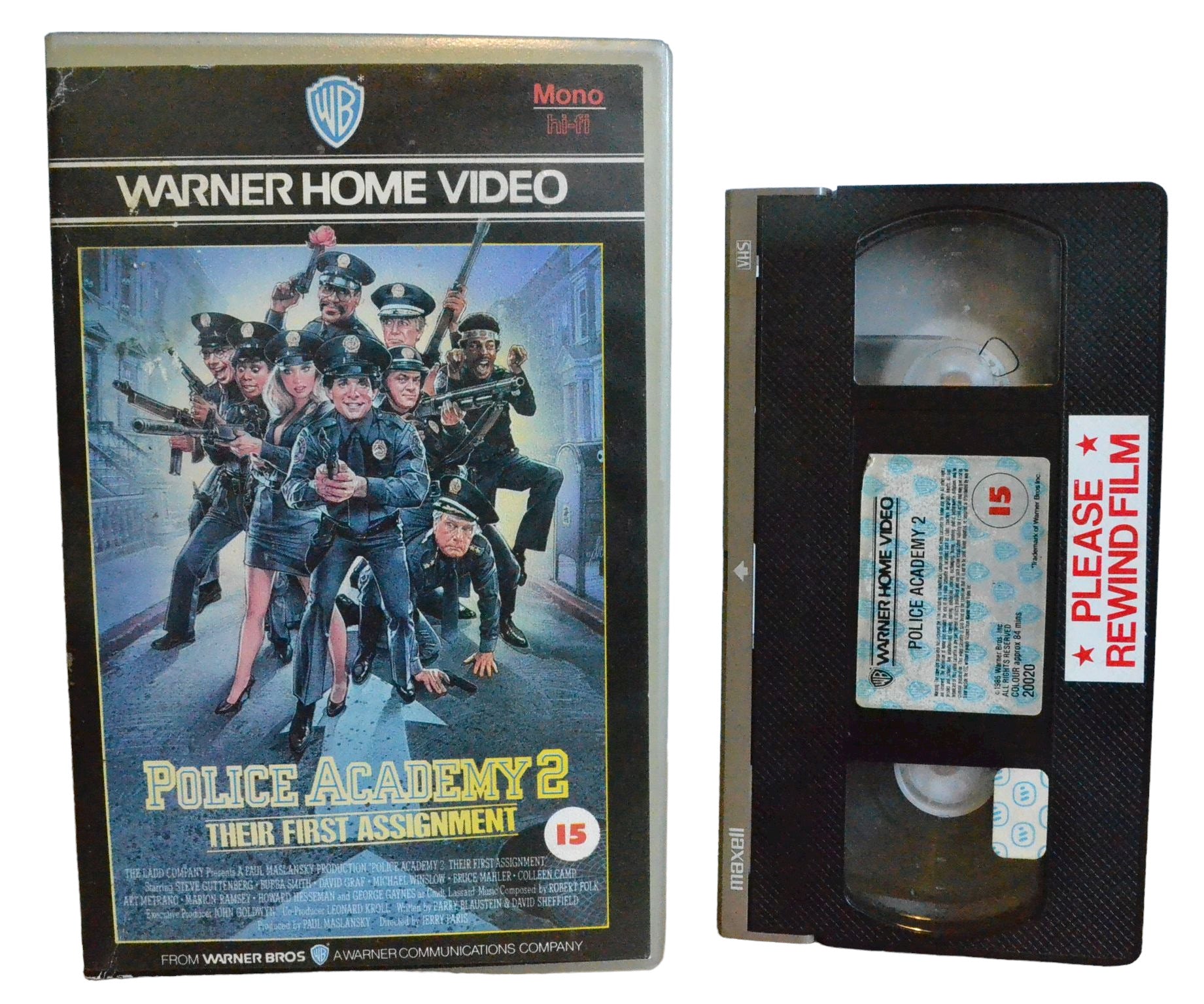 Police Academy 2 : Their First Assignmenet - Steve Guttenberg - Warner Home Viedo - Comedy - Large Box - Pal VHS-