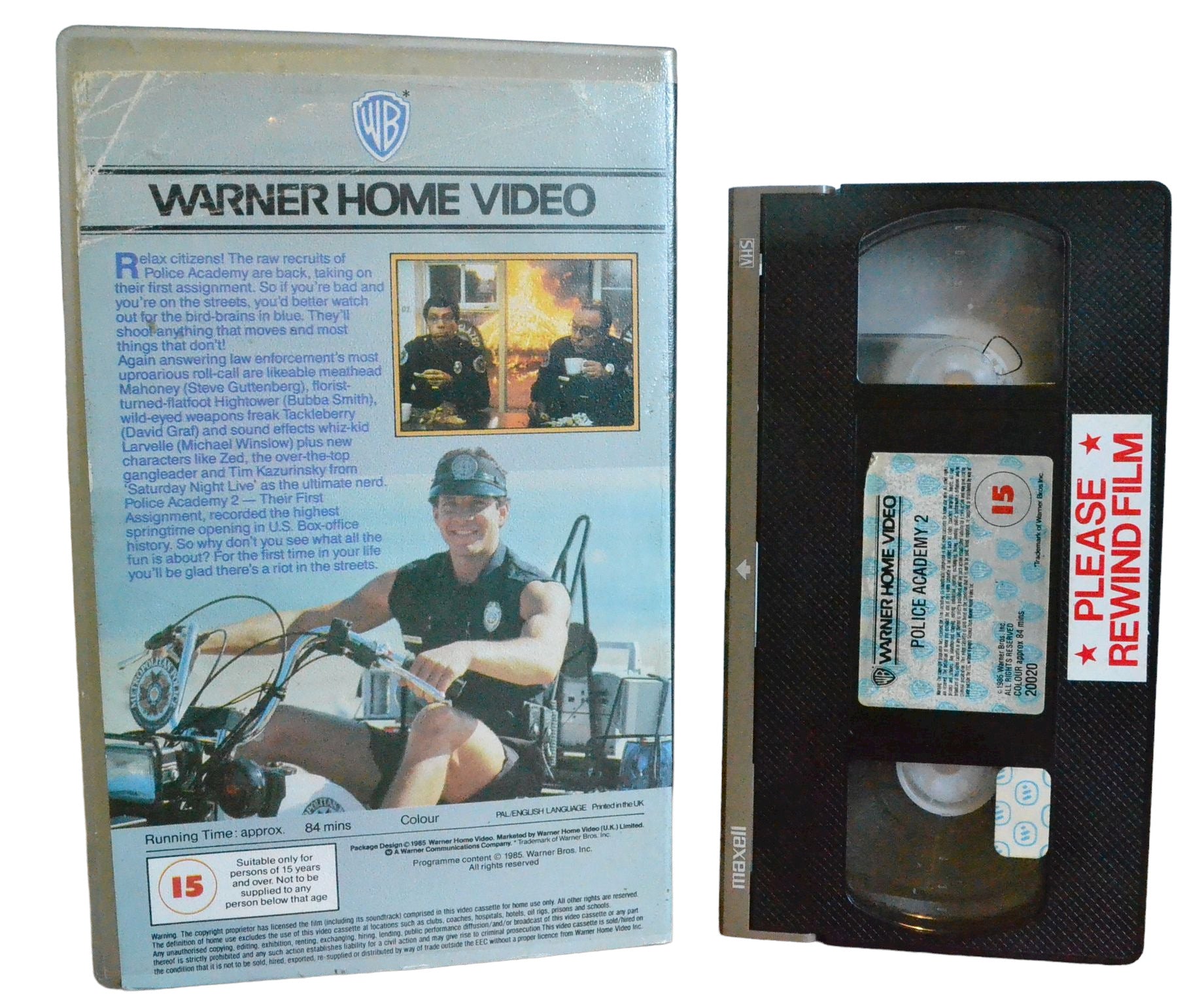 Police Academy 2 : Their First Assignmenet - Steve Guttenberg - Warner Home Viedo - Comedy - Large Box - Pal VHS-