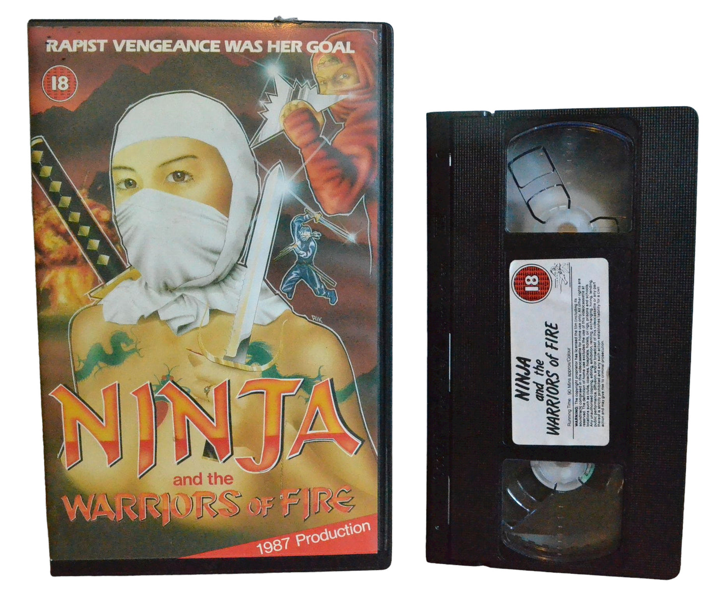 Ninja And The Warriors Of Fire - Peter Davis - VHS - Action - Large Box - Pal VHS-