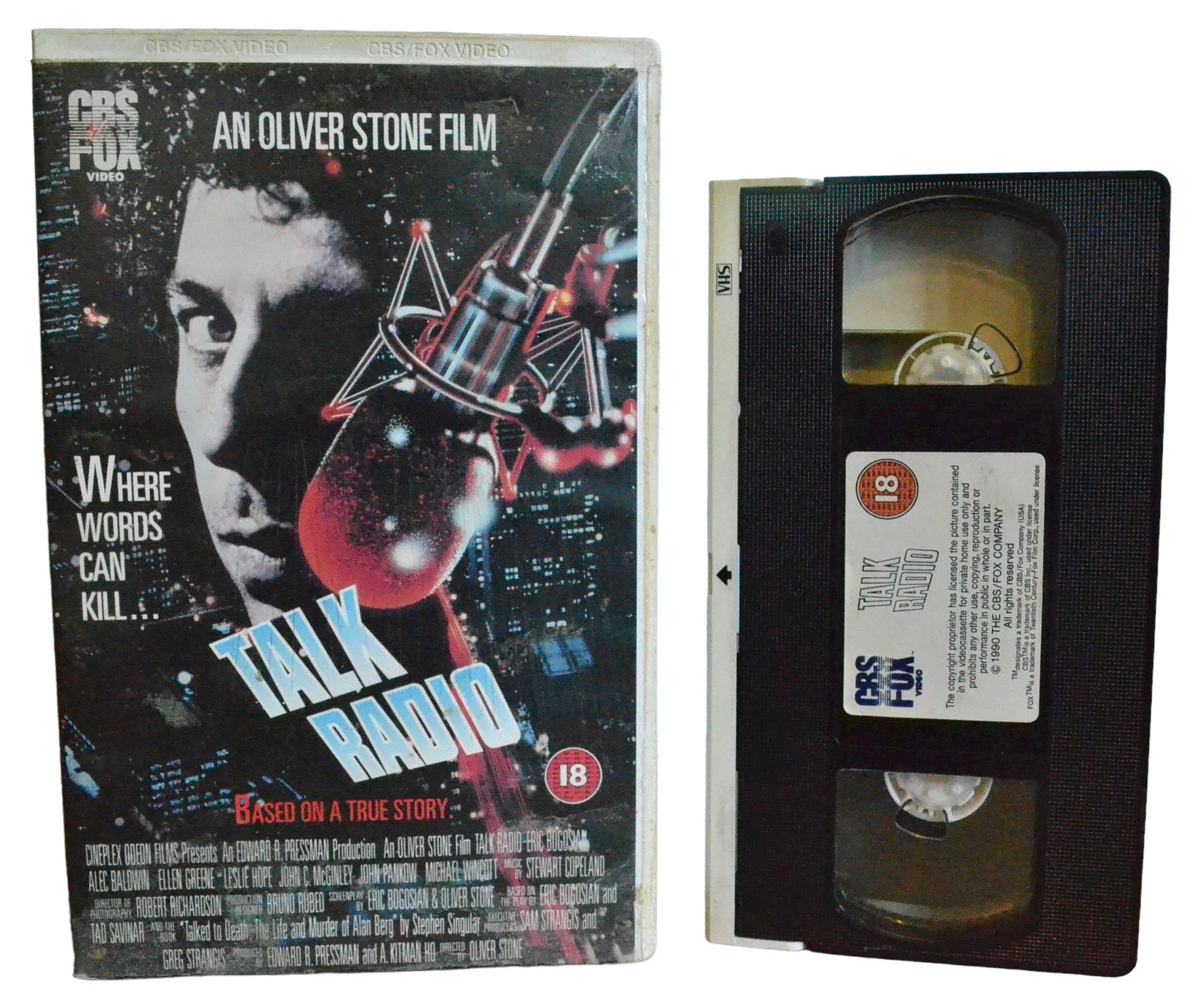 Talk Radio (Where Words Can Kill...) - Eric Bogosian - CBS Fox Video - Drama - Large Box - Pal VHS-