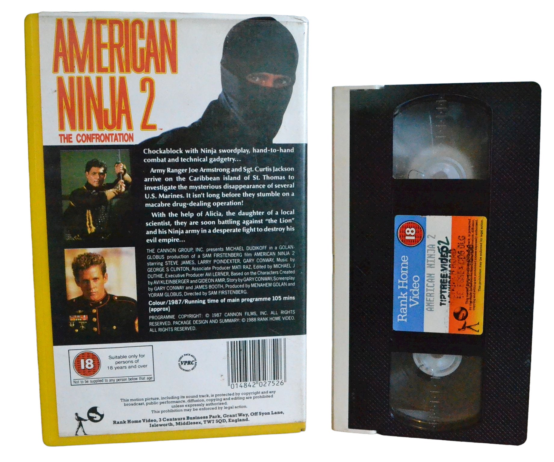 American Ninja 2 : The Confrontation - Michael Dudikoff - Rank Home Video - Action - Large Box - Pal VHS-