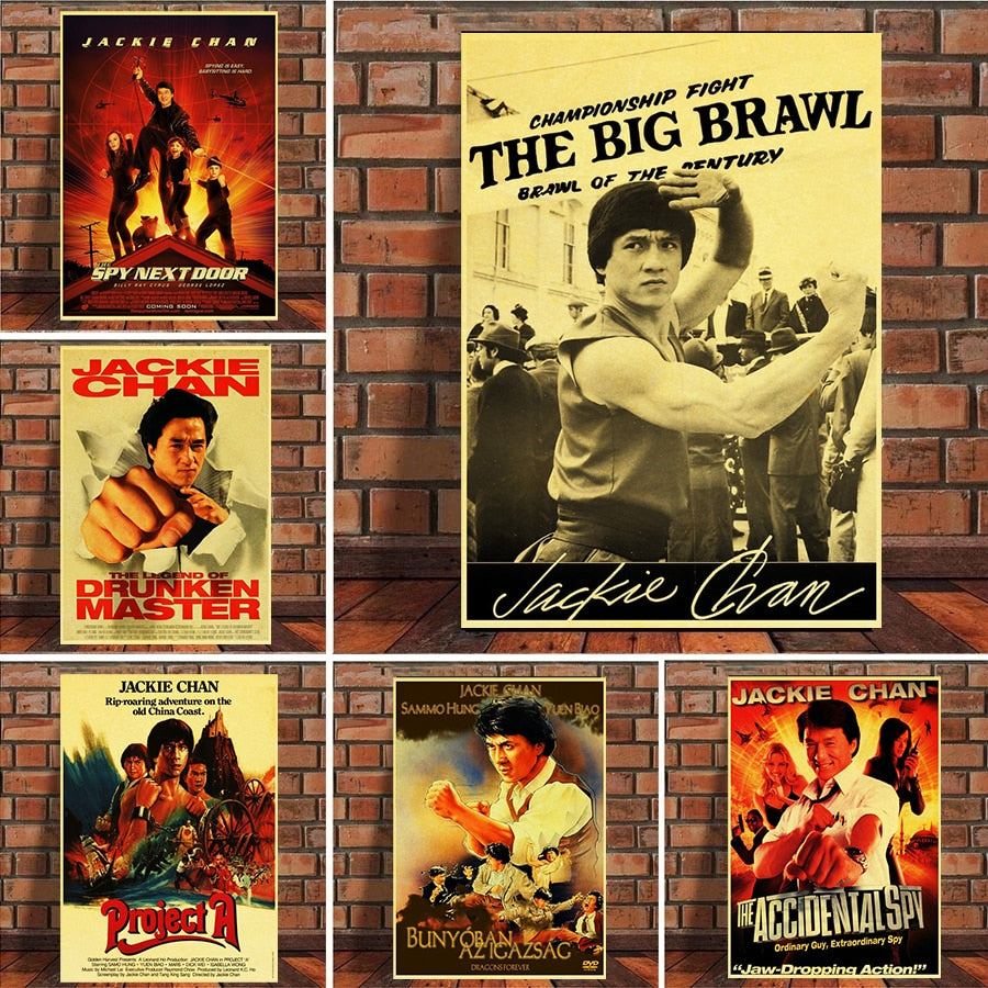 Jackie Chan - Classic Design Film Poster Reproduction Art - Martial Arts Movie Decor For The Home Ad Office - Kung-Fu Gifts-