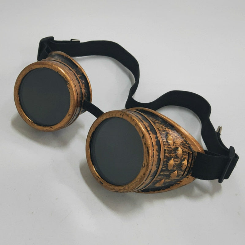 Heavy Metal Steampunk Motorcycle Glasses Gothic Style Driver Goggles Protective Glasses for Cosplay Halloween Decorations-