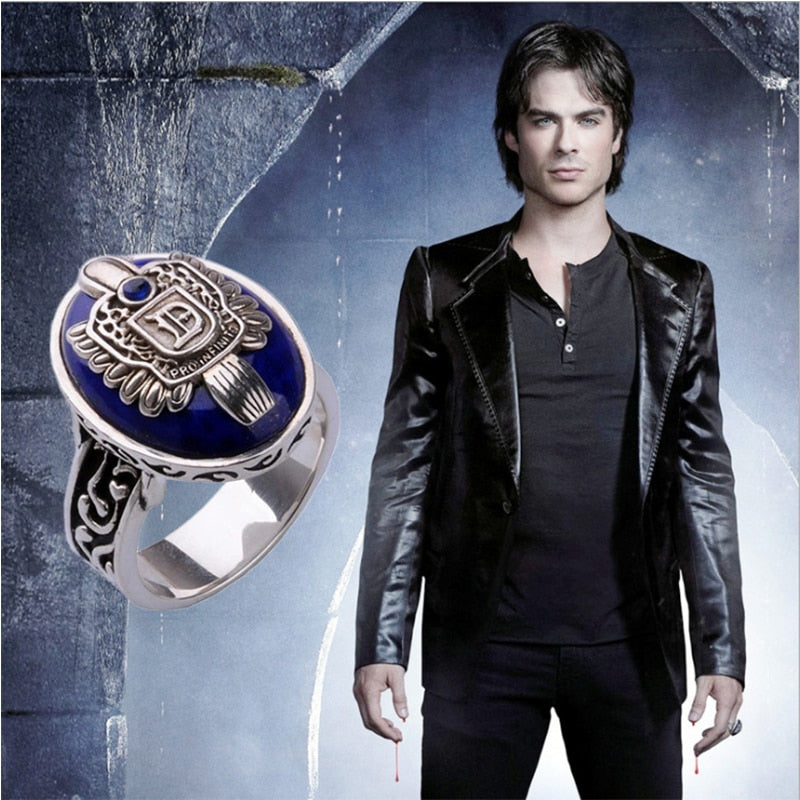 The Vampire Diaries - Finger Ring - Anillos Salvatore Damon Reborn - Rings Cosplay Gift Accessories-