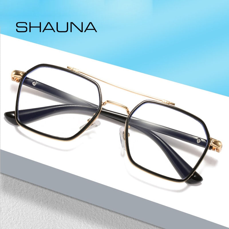 SHAUNA Retro Anti-Blue Light Square Glasses Frame Brand Designer Ins Popular Optical Eyeglasses Frames-