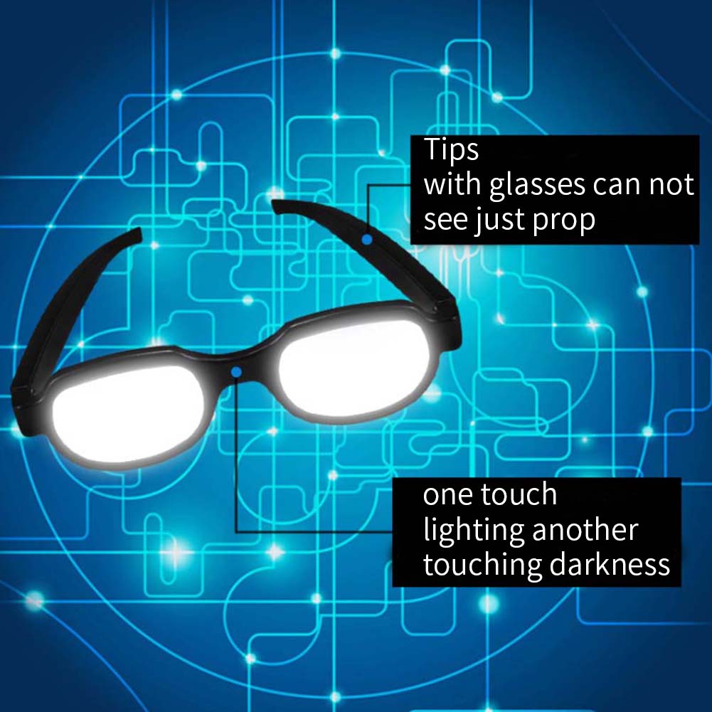 Fashion Men Women LED Light Luminous Glasses Eyewear Anime Cosplay Party Prop-