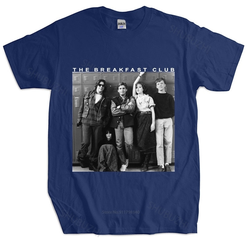 The Breakfast Club - Leaning On Lockers - T-Shirt - Cult Classic Movies Fan Wear-1 navy-XS-