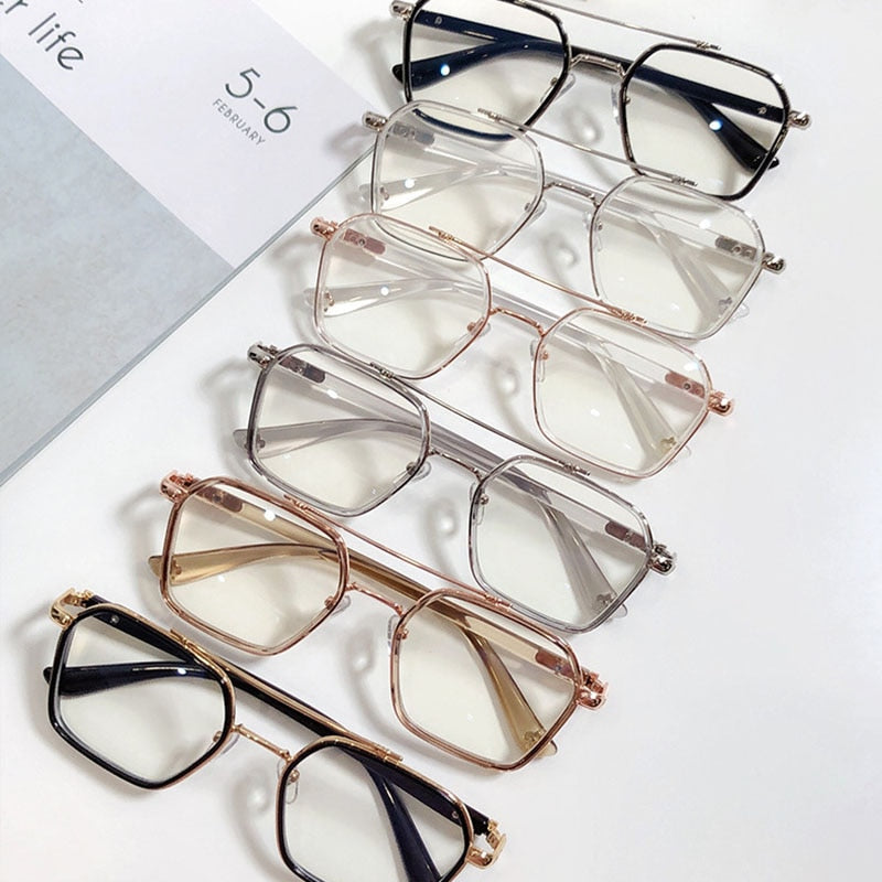 SHAUNA Retro Anti-Blue Light Square Glasses Frame Brand Designer Ins Popular Optical Eyeglasses Frames-