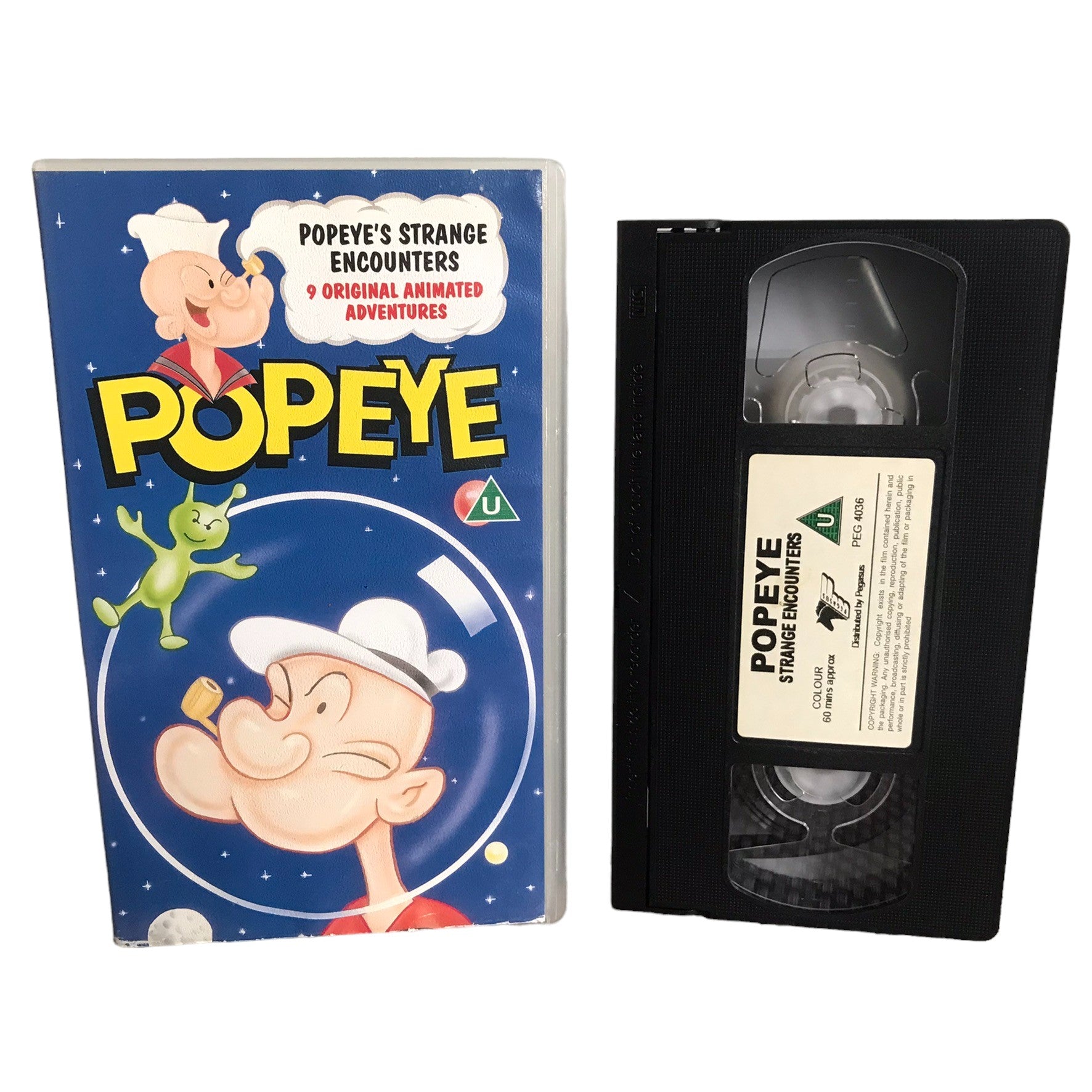 Popeye's Strange Encounters - Pegasus - Childrens - Pal - VHS-