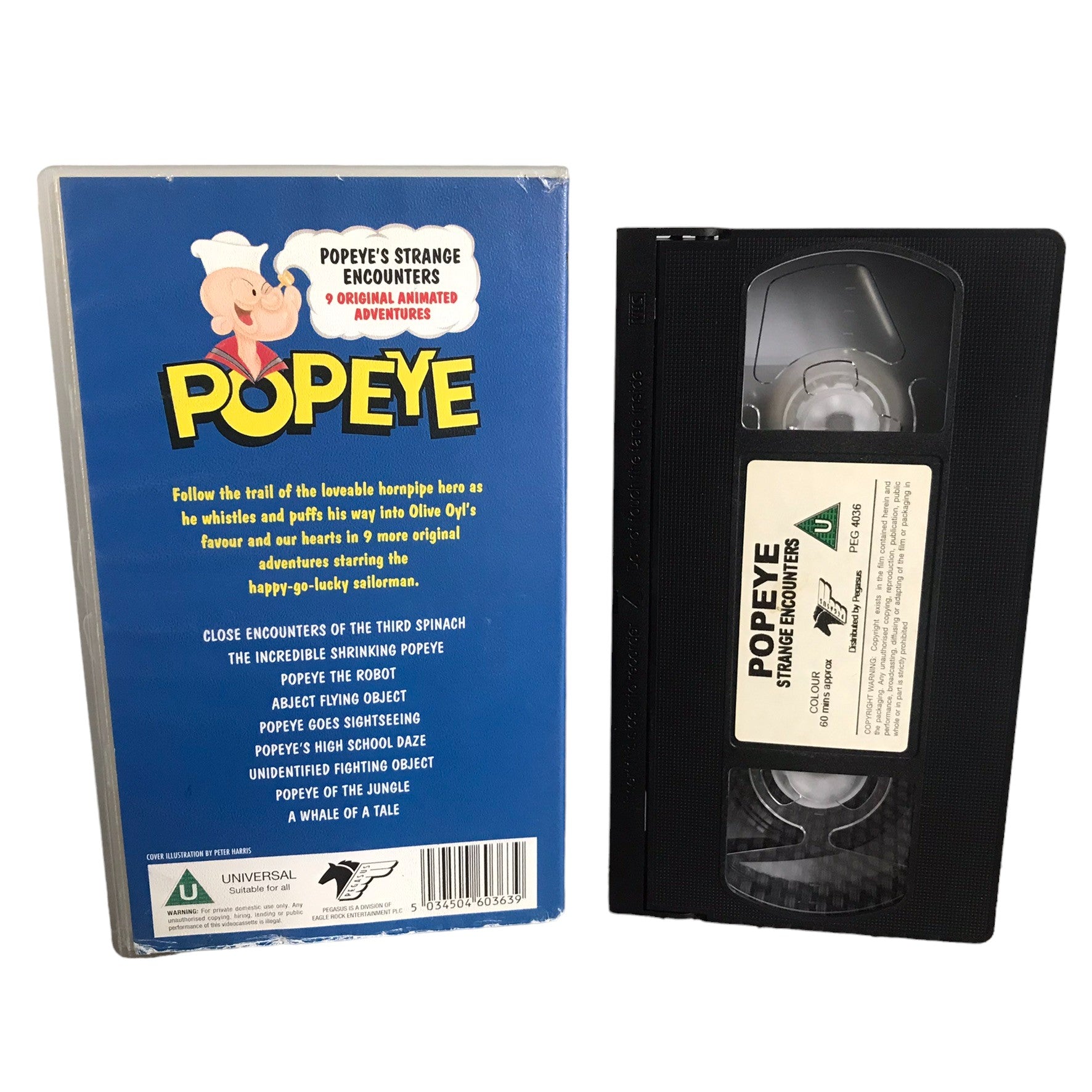 Popeye's Strange Encounters - Pegasus - Childrens - Pal - VHS-