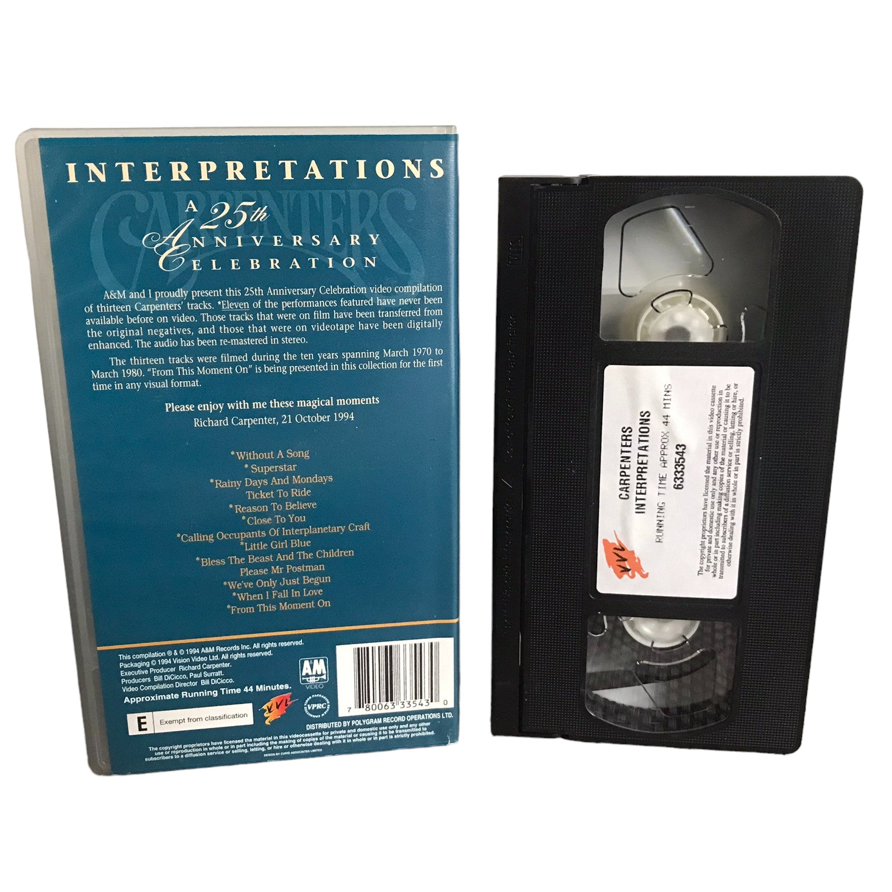 Carpenters Interpretations - A 25th Anniversary Celebration - Richard Carpenter - VVL - Music - Pal - VHS-