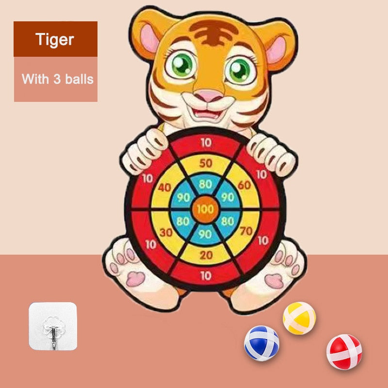 Sticky Ball Dart Board Target Sports Game Toys For Children Outdoor Party Toys Target Sticky Ball Throw Educational Board Games-Tigger-