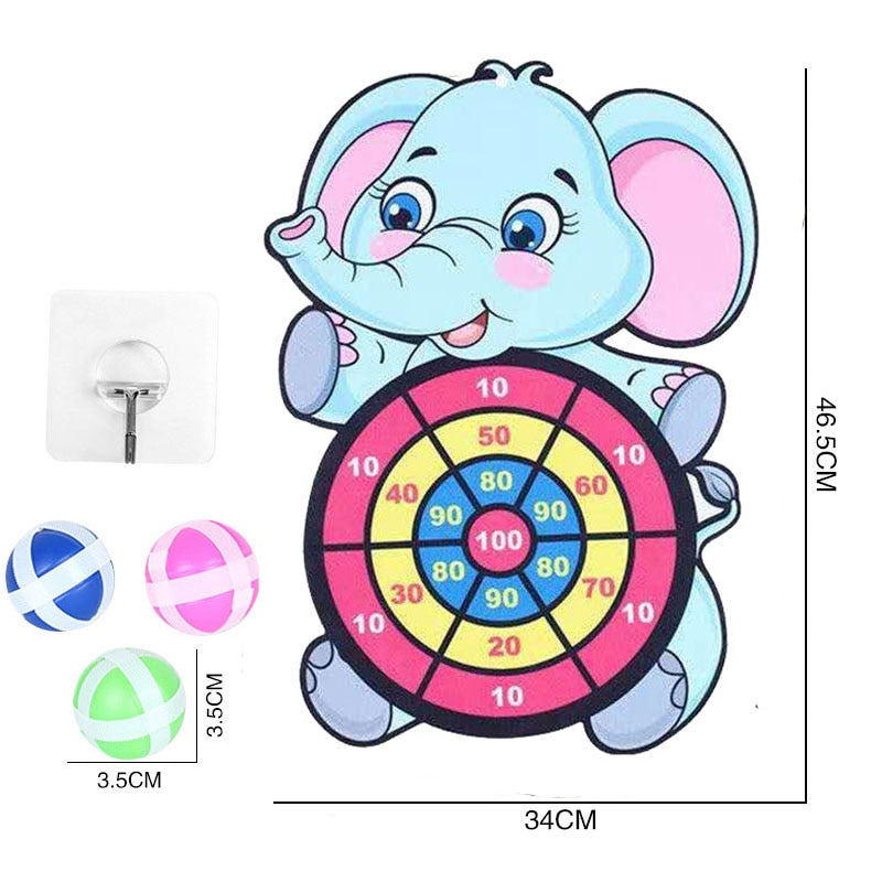 Sticky Ball Dart Board Target Sports Game Toys For Children Outdoor Party Toys Target Sticky Ball Throw Educational Board Games-Elephant-