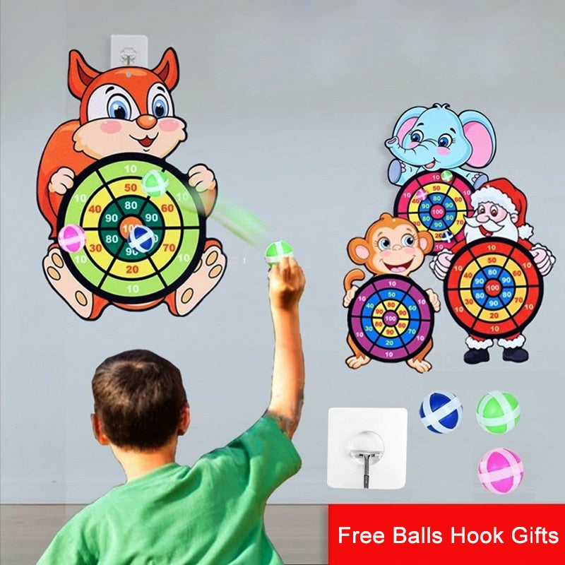 Sticky Ball Dart Board Target Sports Game Toys For Children Outdoor Party Toys Target Sticky Ball Throw Educational Board Games-