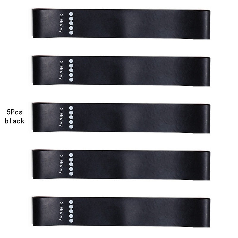 5Pcs/Set Yoga Resistance Rubber Bands Expander Belt Bodybuilding Fitness Equipment Pilates Sport Training Workout Elastic Bands-5pcs black-