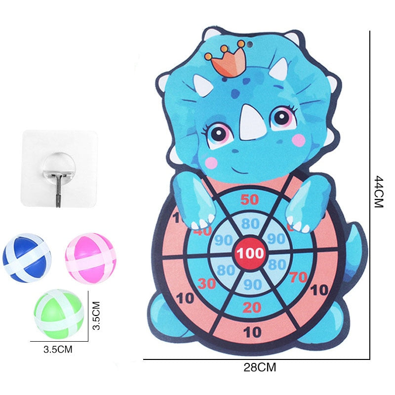 Sticky Ball Dart Board Target Sports Game Toys For Children Outdoor Party Toys Target Sticky Ball Throw Educational Board Games-Triceratops-