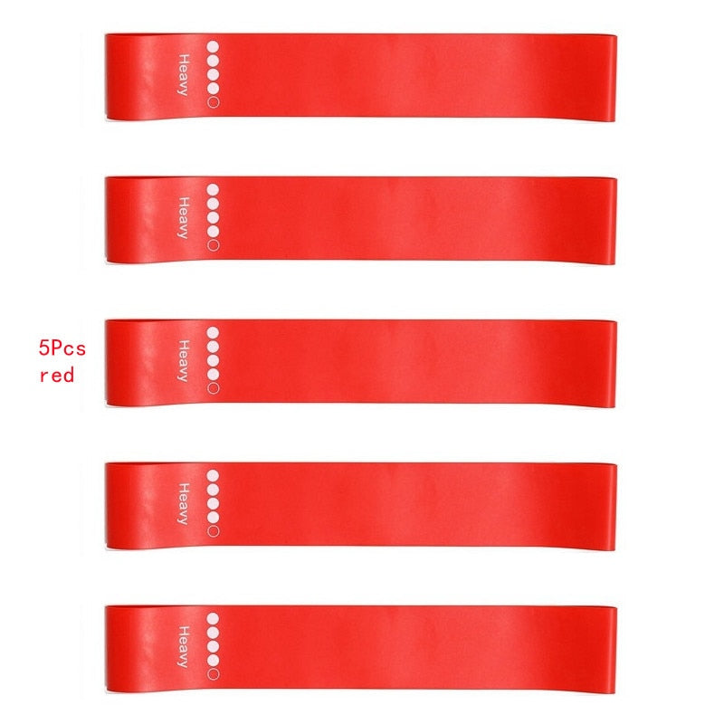 5Pcs/Set Yoga Resistance Rubber Bands Expander Belt Bodybuilding Fitness Equipment Pilates Sport Training Workout Elastic Bands-5pcs red-