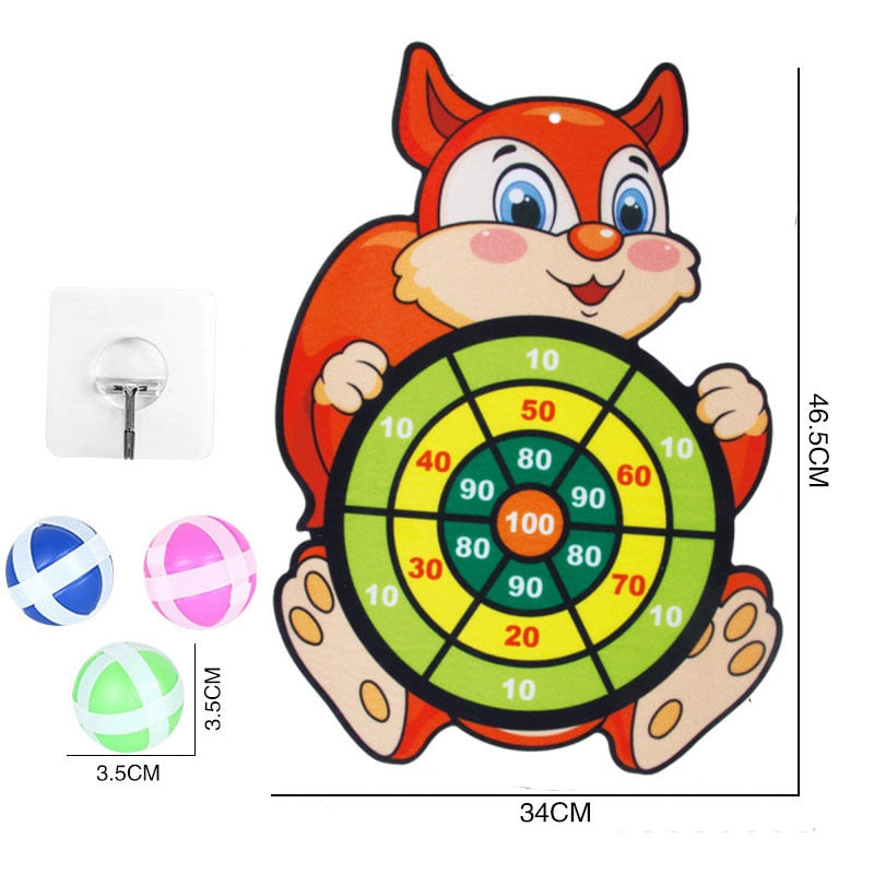 Sticky Ball Dart Board Target Sports Game Toys For Children Outdoor Party Toys Target Sticky Ball Throw Educational Board Games-Squirrel-