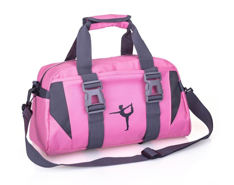 Yoga Fitness Bag Waterproof Nylon Training Shoulder Crossbody Sport Bag For Women Fitness Travel Duffel Clothes Gym Bags-Pink-