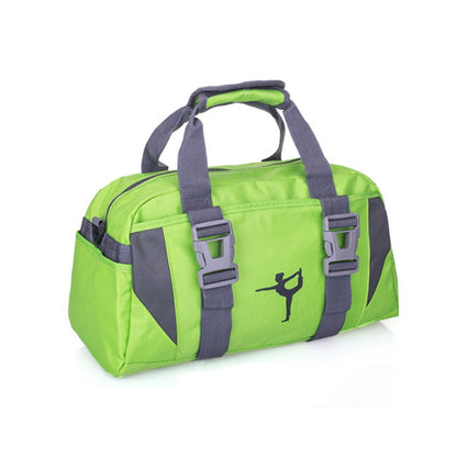 Yoga Fitness Bag Waterproof Nylon Training Shoulder Crossbody Sport Bag For Women Fitness Travel Duffel Clothes Gym Bags-Green-