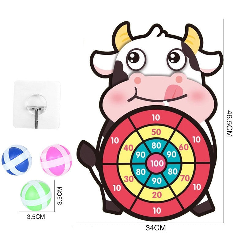 Sticky Ball Dart Board Target Sports Game Toys For Children Outdoor Party Toys Target Sticky Ball Throw Educational Board Games-Cows-