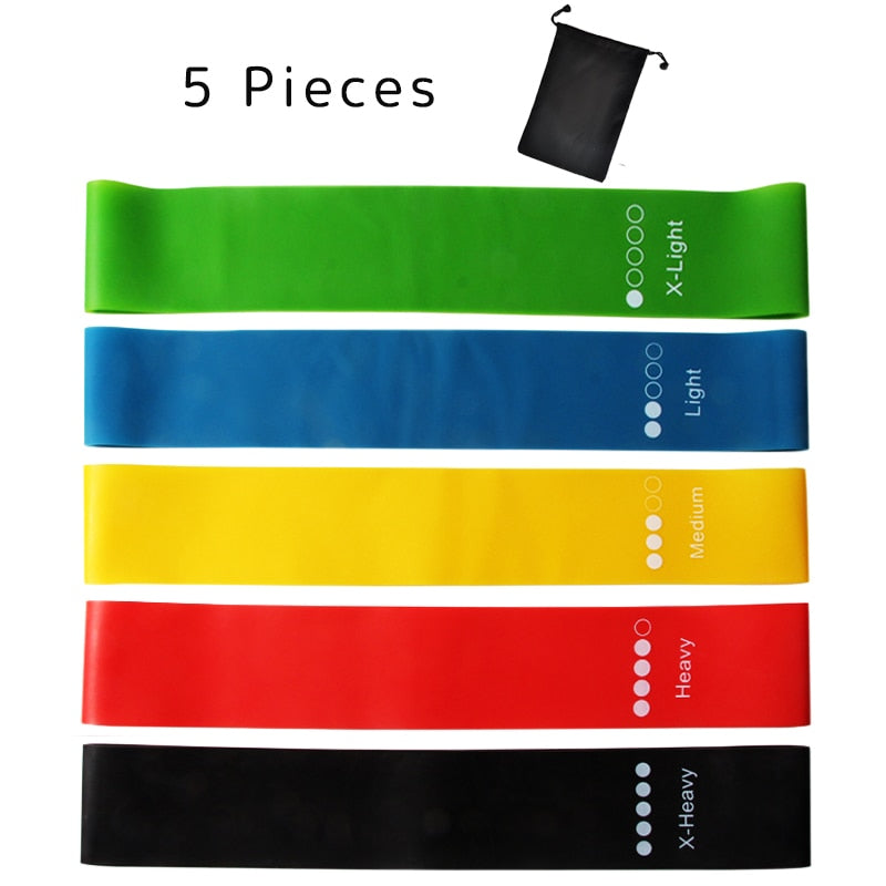 5Pcs/Set Yoga Resistance Rubber Bands Expander Belt Bodybuilding Fitness Equipment Pilates Sport Training Workout Elastic Bands-