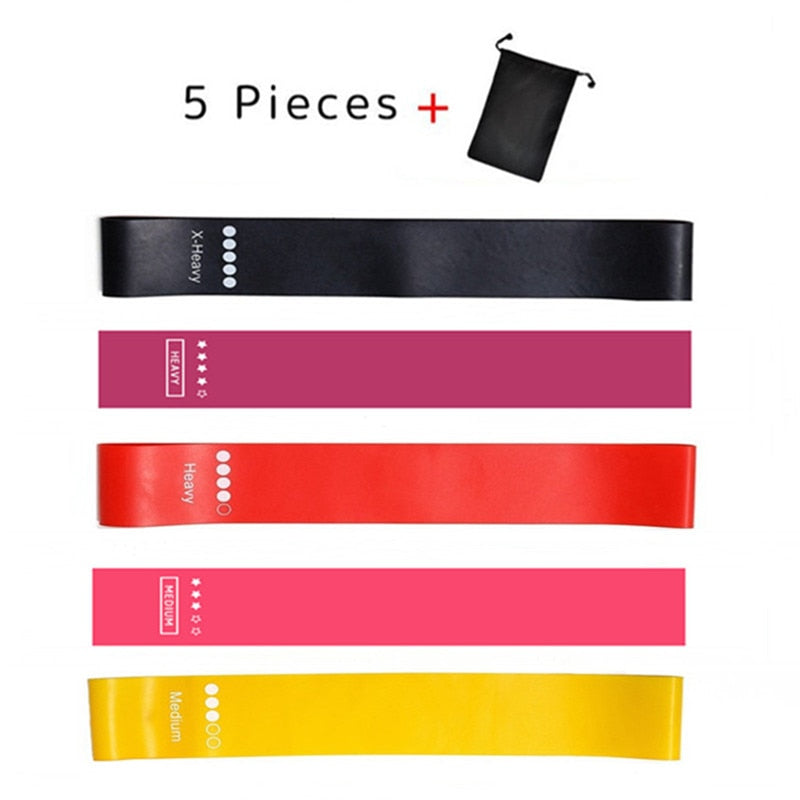 5Pcs/Set Yoga Resistance Rubber Bands Expander Belt Bodybuilding Fitness Equipment Pilates Sport Training Workout Elastic Bands-5 colors with bag 7-