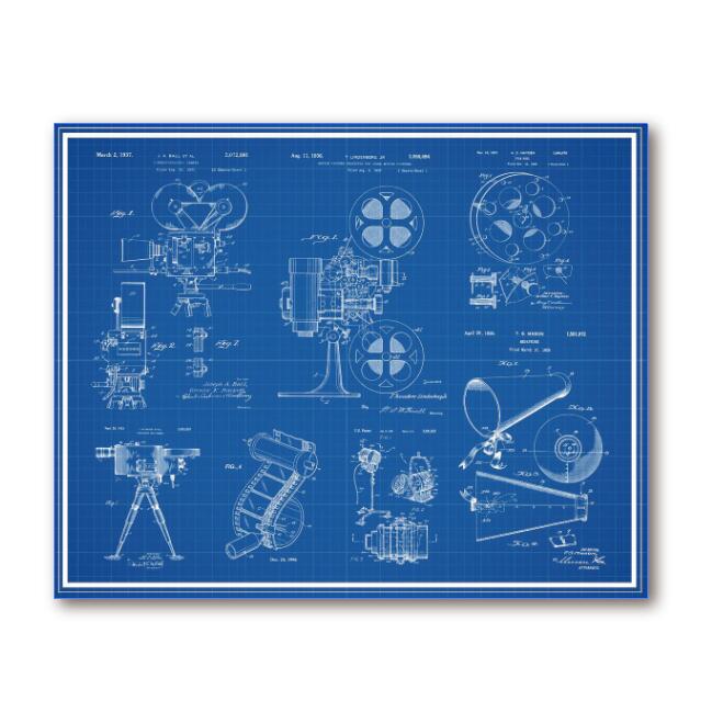 Old Film Camera Patent Print Vintage Poster , Movie Reel Film Strip Ca –  Golden Class Movies LTD