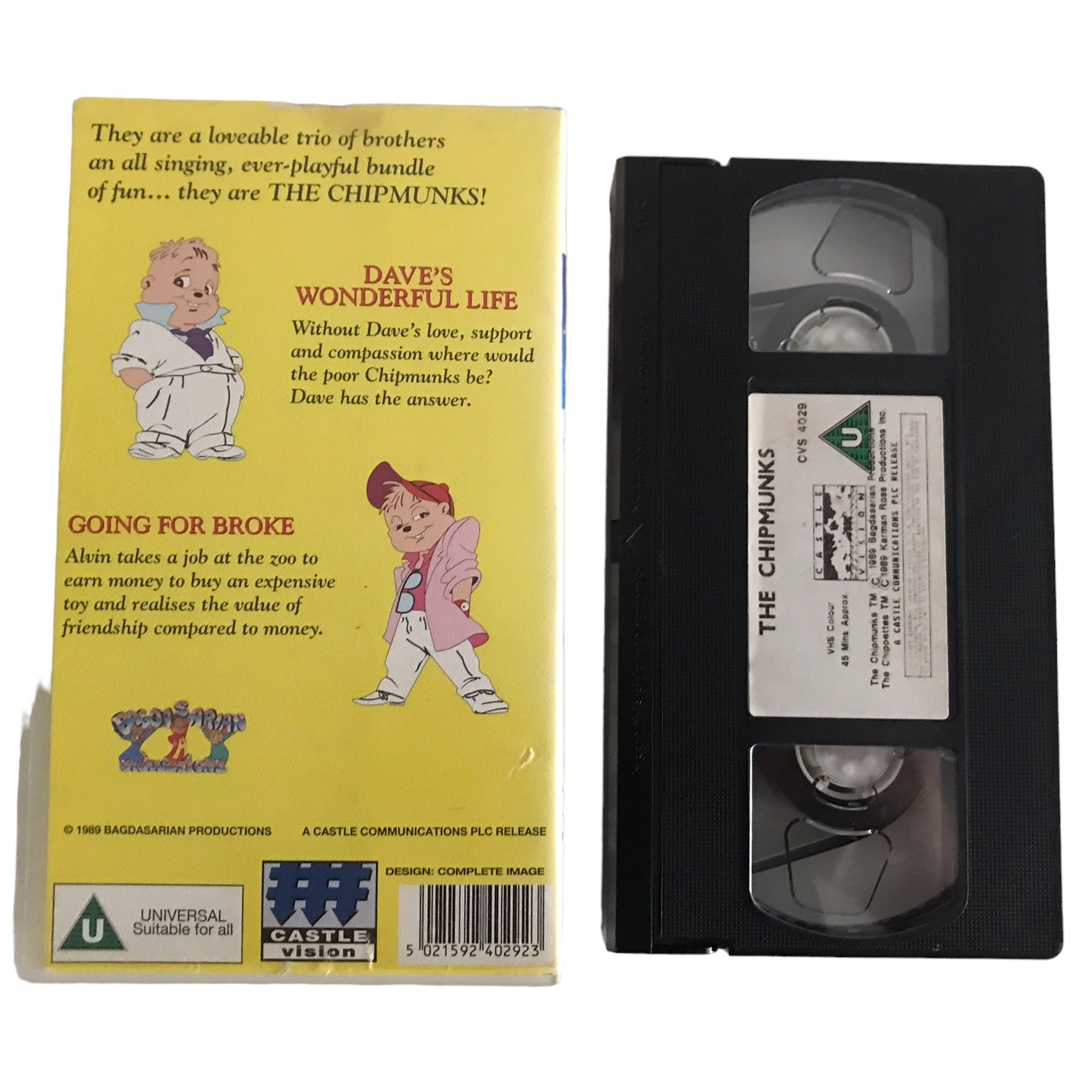 The Chipmunks - Dave's Wonderful Life - Castle Vision - CVS4029 - Kids - Pal - VHS-