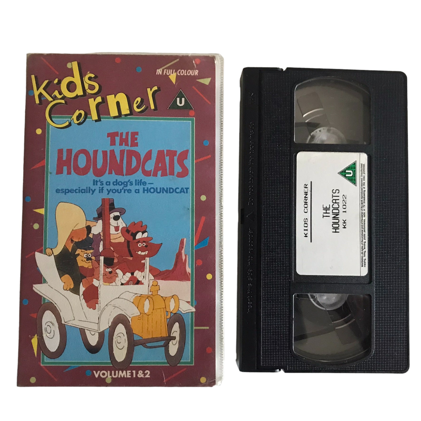 The Houndcats Vol 1 & Vol 2 - CBS Television - KK1022 - Kids - Pal - VHS-