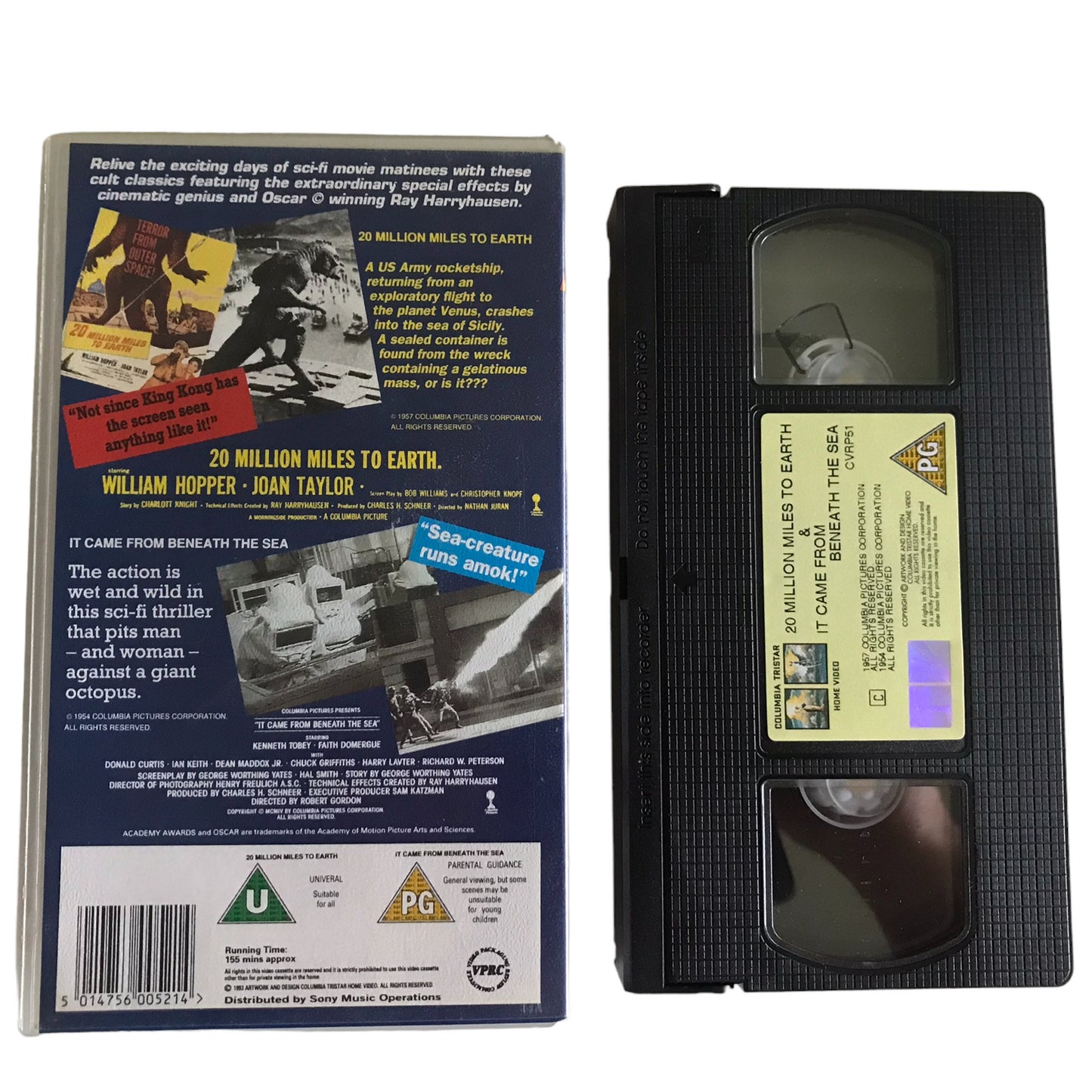 20 Million Miles To Earth & It Came From Benearth The Sea - William Hopper - Sony Music - Horror - Pal - VHS-